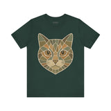 Geometric Cat Tee, Cozy TShirt, Gift for Pet Owners, Trending Cute Animal Top, Cute Cat Tshirt