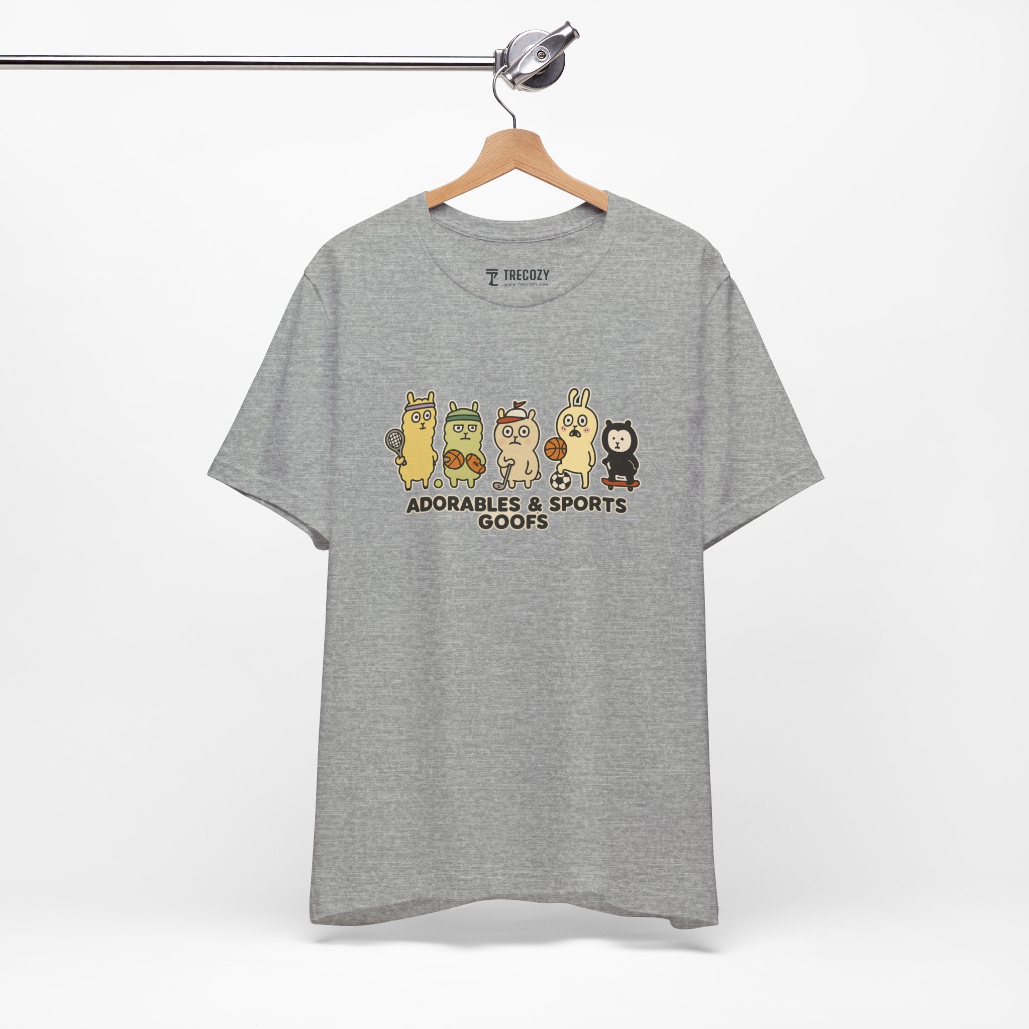 Adorables & Sports Goofs – Cute Animal Sports Cartoon T-Shirt, Fun Playful Graphic Tee