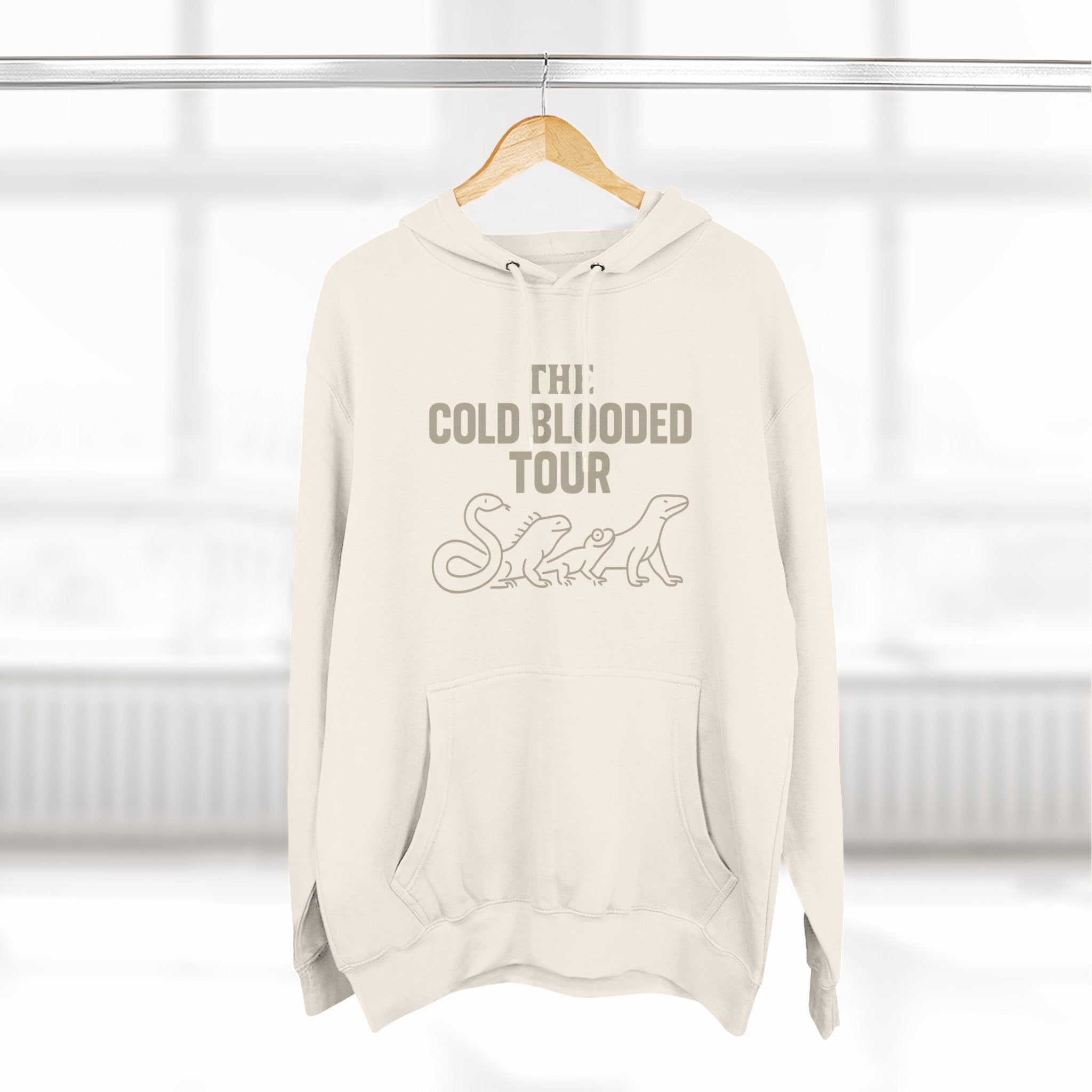 The Cold Blooded Tour Signature Fleece Hoodie - Snake, Iguana & Gecko Lovers Must-Have, Pet Parent Gift, Cozy Sweatshirt, Reptile Lover Wardrobe, Comfortable Hooded Sweatshirt