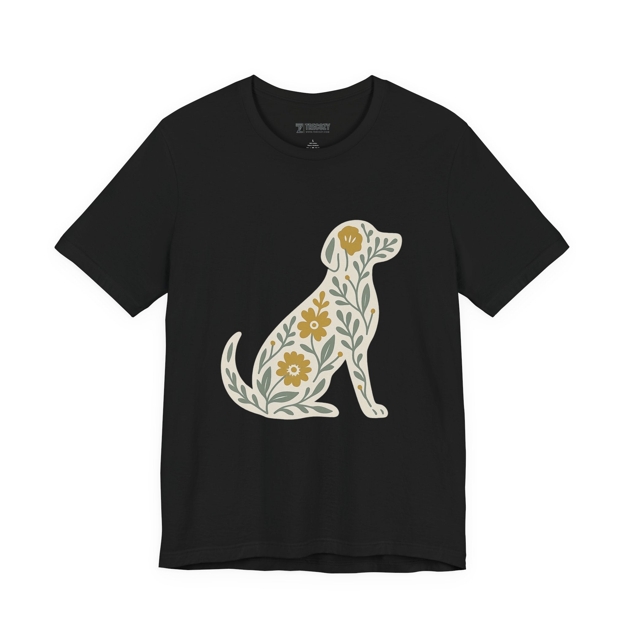 Floral Dog Lover Tee, Pet Shirt, Unisex Animal Tee, Gift for Dog Owners, Eco-Friendly Apparel