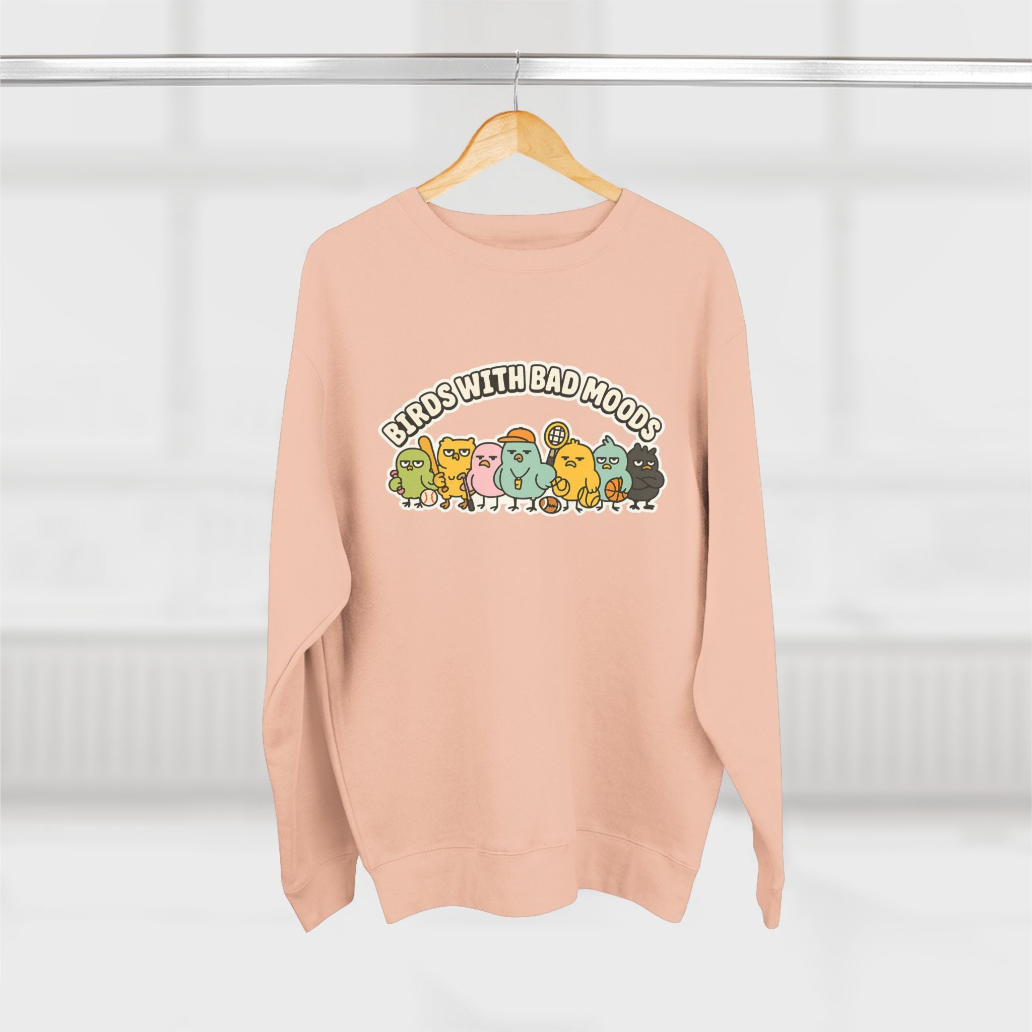 Cute Bird Mood Unisex Sweatshirt, Funny Gift for Animal Lovers, Cozy Crewneck for Everyday Wear, Perfect for Birthdays, Holidays