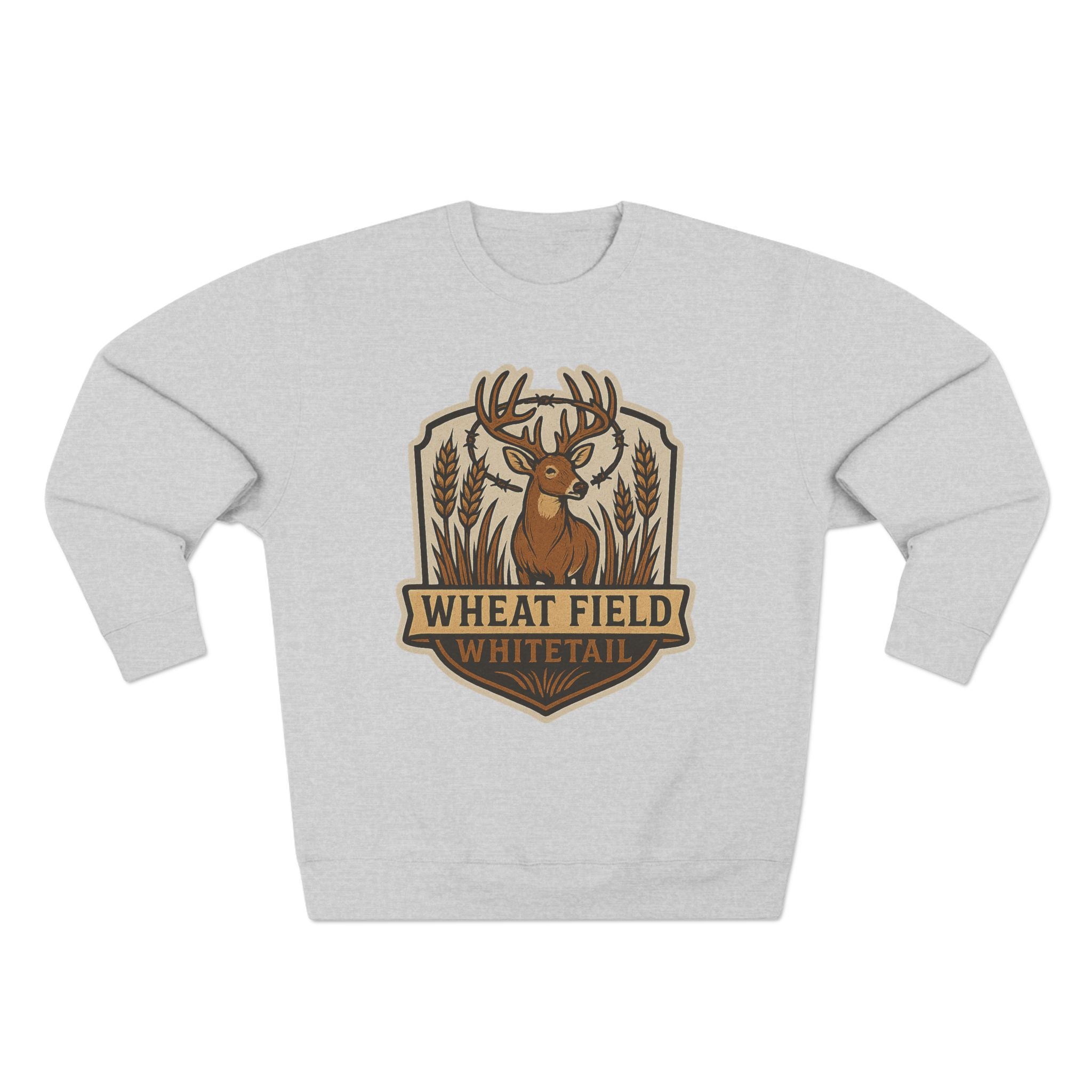 Wheat Field Whitetail Deer Sweatshirt - Unisex Cozy  Crewneck, Fall Fashion, Nature Lover Apparel, Casual Style