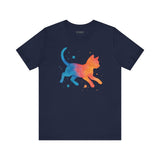 Colorful Cat Tee, Cozy Cat Lover Shirt, Gift for Pet Owners, Trending Cute Animal Top