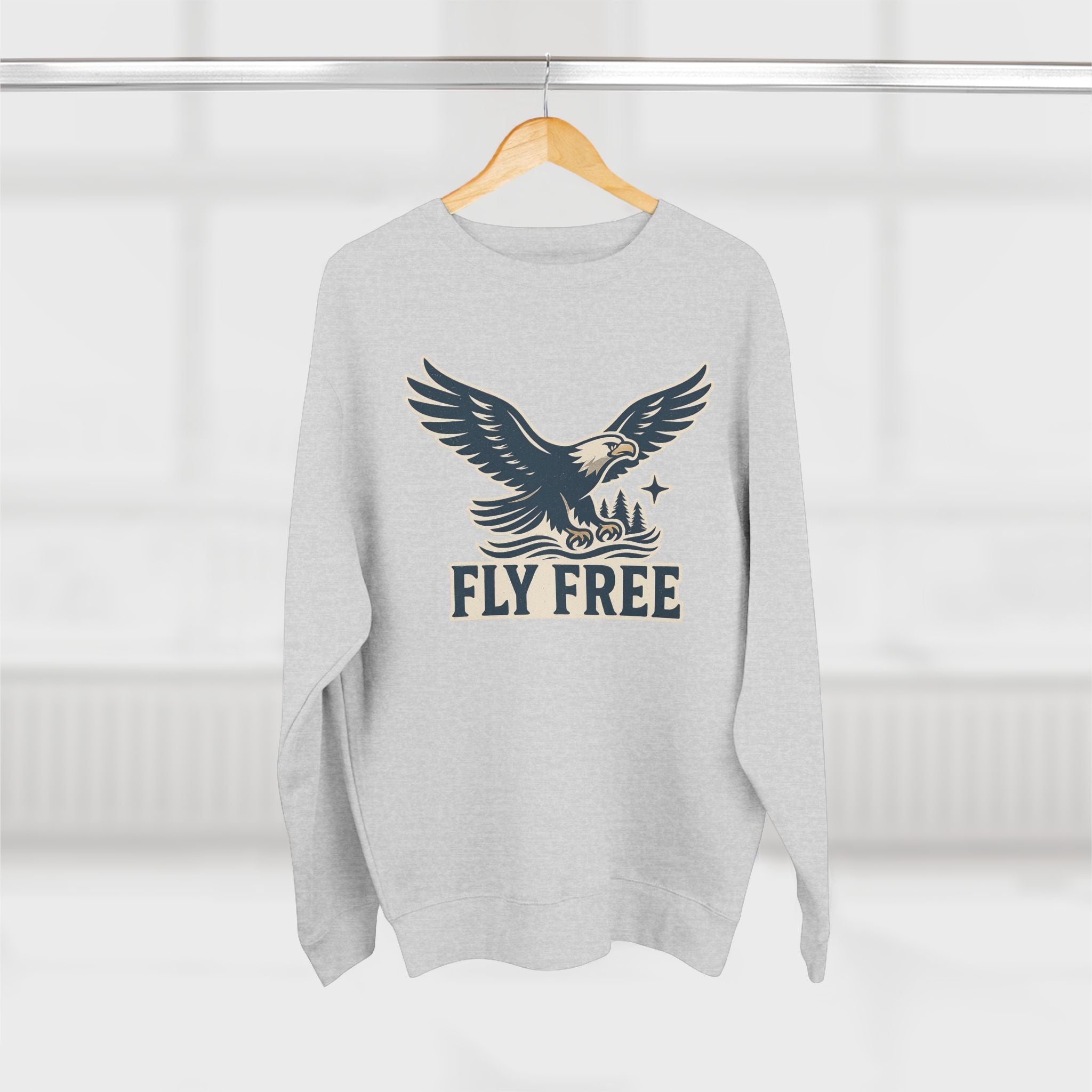 Fly Free Eagle Sweatshirt - Unisex Cozy  Crewneck, Fall Fashion, Halloween Gift, Nature Lover Apparel, Casual Style