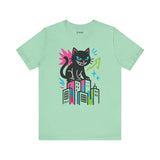 Catzilla Bold Cat Urban Tee - Graphic Rainbow Cat Shirt, Unisex Streetwear, Fun Graphic Tee, Cat Lover Gift, Vintage Style Clothing