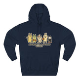 Adorable Characters Fleece Hoodie, Cozy Sweatshirt, Relaxed Apparel, Gift for Friends, Casual Wear, Chill Hoodie