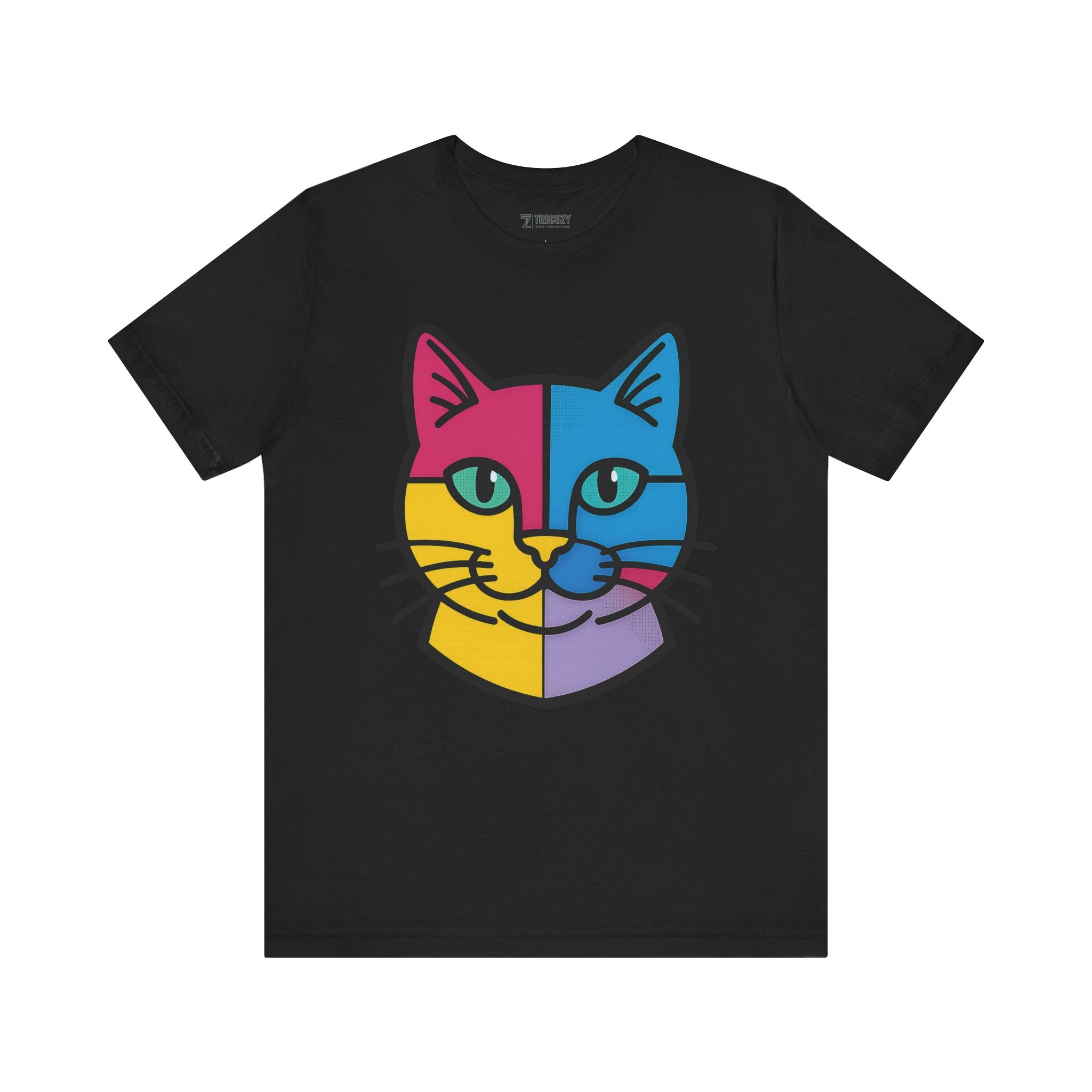 Colorful Cat Tee, Cozy Cat Lover Shirt, Gift for Pet Owners, Trending Cute Animal Top, Nature Inspired Fashion