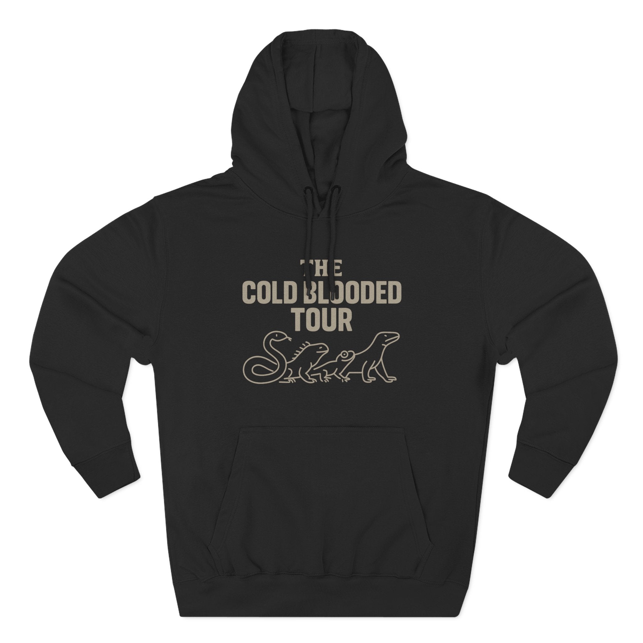 The Cold Blooded Tour Signature Fleece Hoodie - Snake, Iguana & Gecko Lovers Must-Have, Pet Parent Gift, Cozy Sweatshirt, Reptile Lover Wardrobe, Comfortable Hooded Sweatshirt