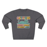 Playful Catitude Sweatshirt - Purr More Stress Less, Pet Lovers Gift, Animal Lover Apparel, Cozy Work from Home Wear, Cat Mom Sweatshirt