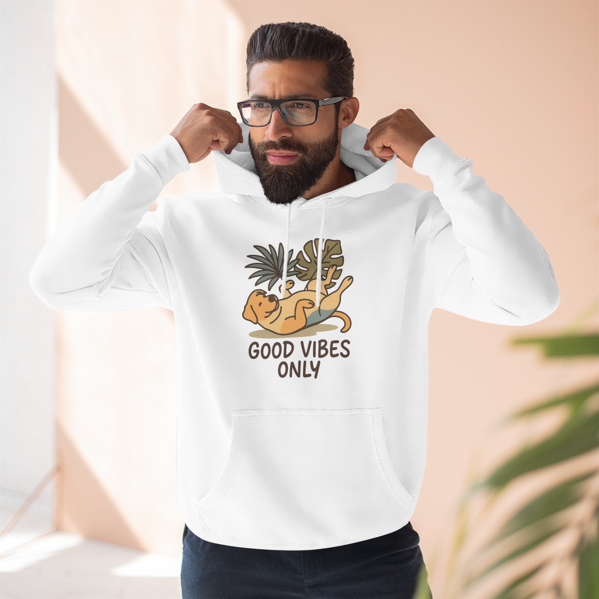 Good Vibes Only Fleece Hoodie, Cozy Sweatshirt, Relaxed Apparel, Gift for Friends, Casual Wear, Summer Vibes, Chill Hoodie