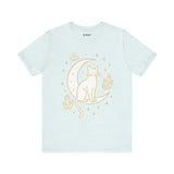 Cat with Crystals Tee, Cozy Cat Lover Shirt, Gift for Pet Owners, Trending Cute Animal Top, Cute Cat Tee