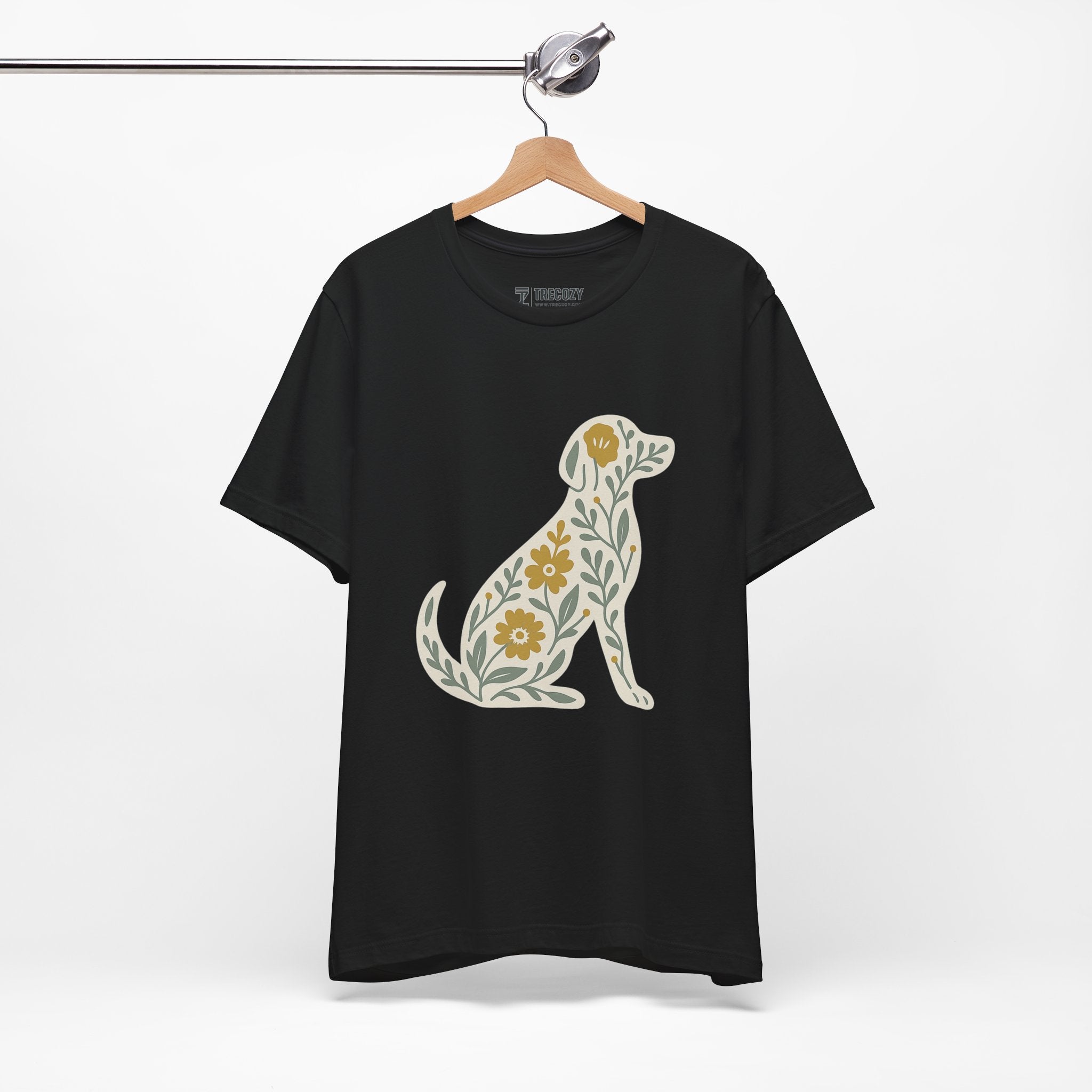 Floral Dog Lover Tee, Pet Shirt, Unisex Animal Tee, Gift for Dog Owners, Eco-Friendly Apparel