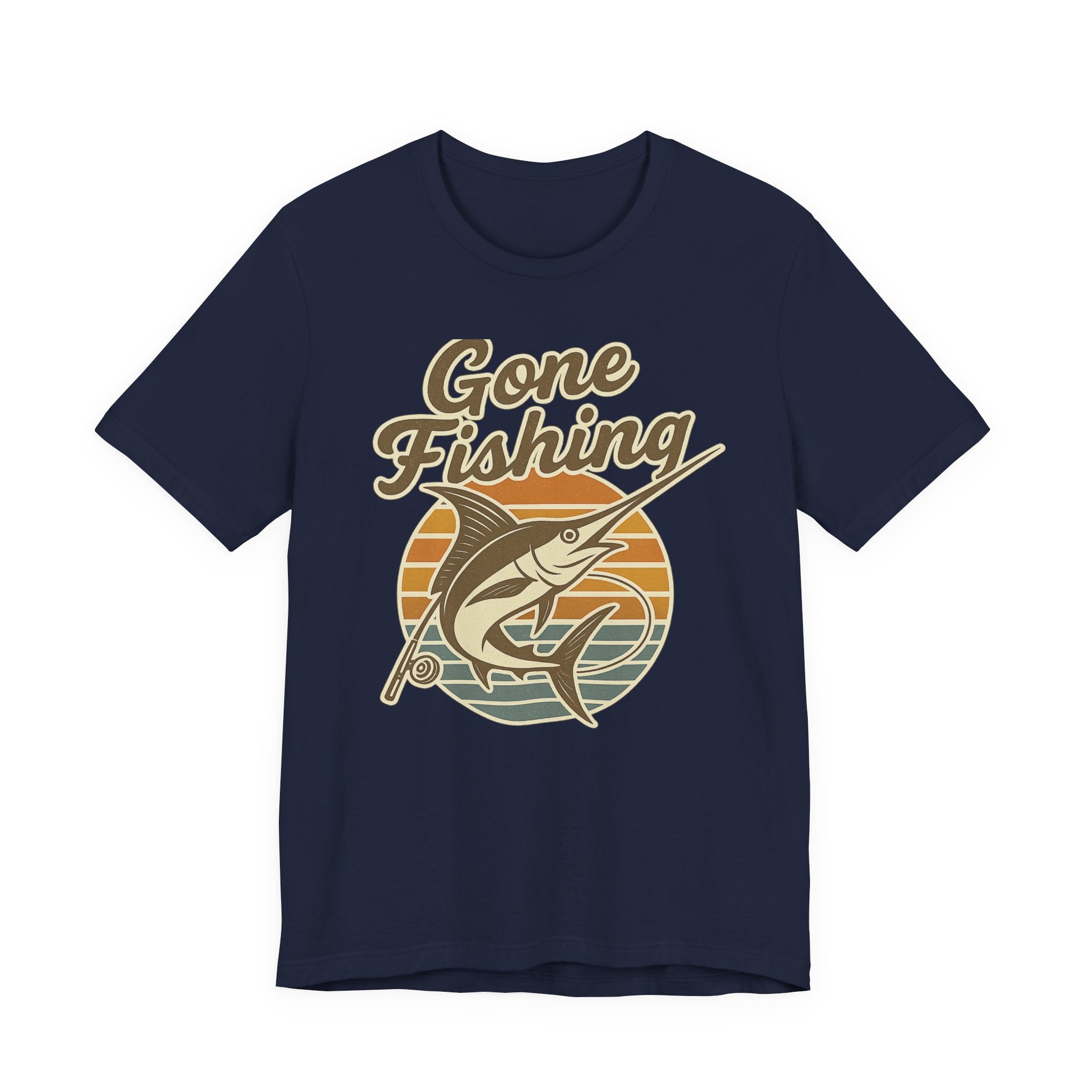 Fishing-Themed Unisex Jersey Tee - Gone Fishing T-Shirt, Outdoor Enthusiast Gift, Summer Apparel, Casual Wear, Fishing Trip Essentials
