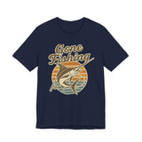 Fishing-Themed Unisex Jersey Tee - Gone Fishing T-Shirt, Outdoor Enthusiast Gift, Summer Apparel, Casual Wear, Fishing Trip Essentials