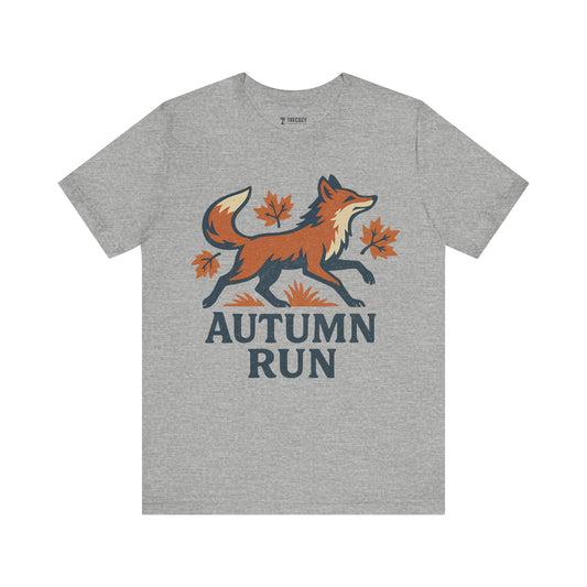 Autumn Run Unisex Tee – Vintage Graphic Fox T-Shirt for Outdoorsy Souls, Perfect Gift for Adventurers, Casual Wear, or Travel