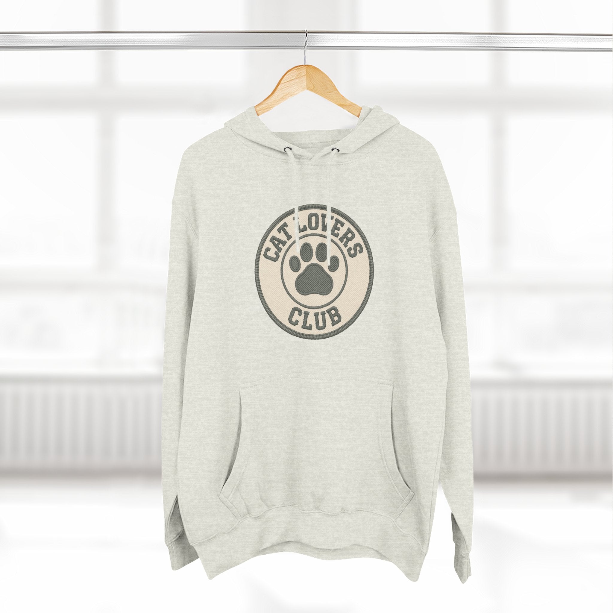 Cat Lovers Club Signature Fleece Hoodie with Back Print - Pet Parent Gift, Cozy Cat Hoodies, Animal Lover Wardrobe, Comfortable Hooded Sweatshirt Musthaves