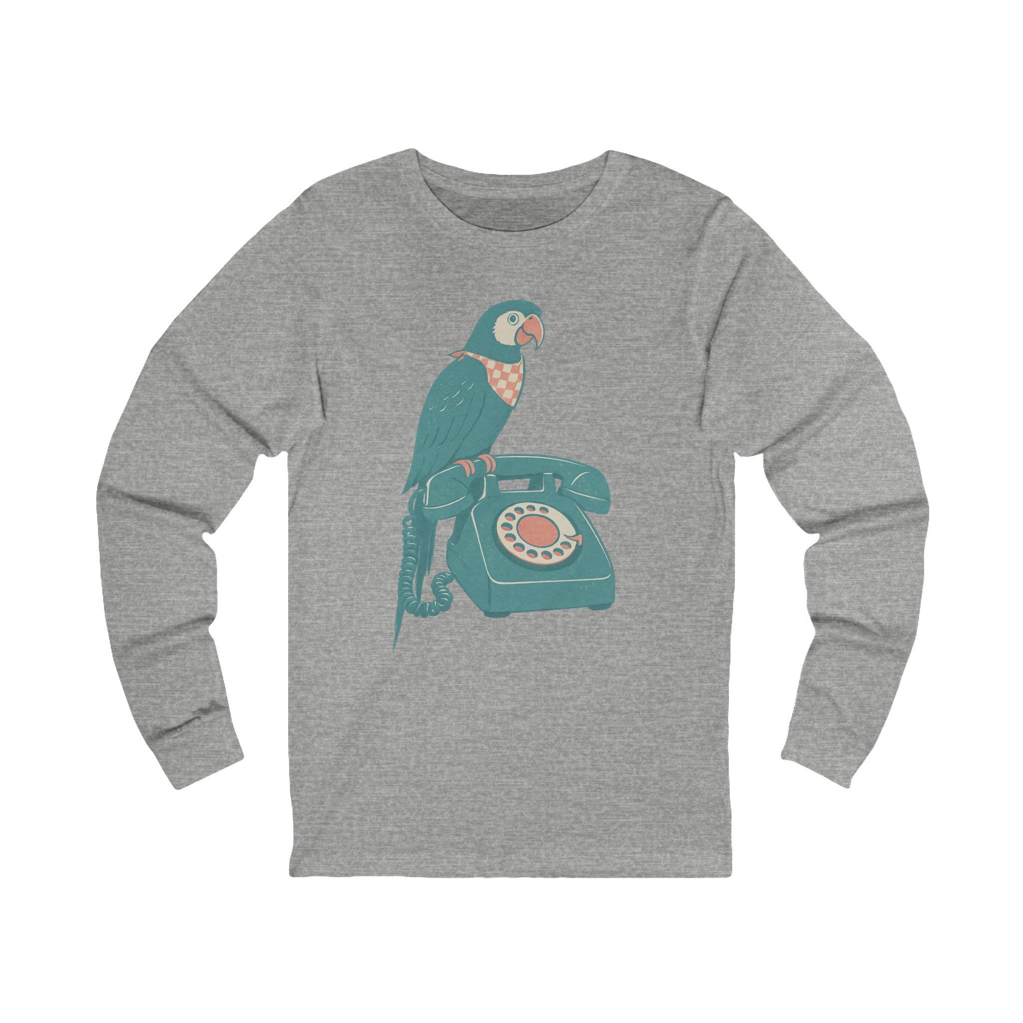 Vintage Parrot Long Sleeve Tee - Quirky Unisex Jersey Shirt for Bird Lovers, Casual Wear, Gift for Nature Enthusiasts, Funky Graphic [...]