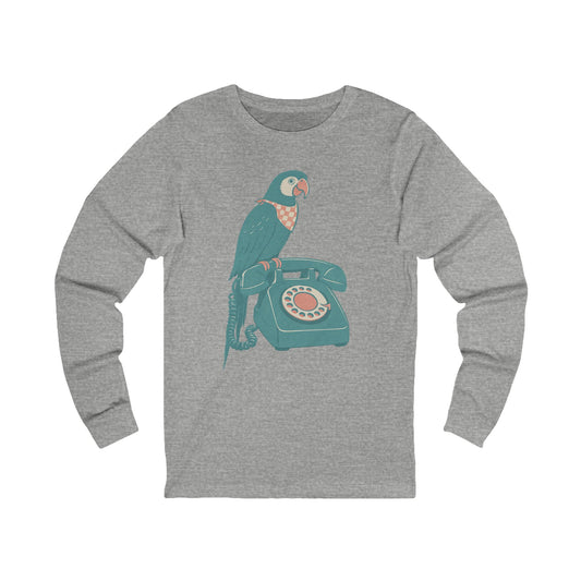 Vintage Parrot Long Sleeve Tee - Quirky Unisex Jersey Shirt for Bird Lovers, Casual Wear, Gift for Nature Enthusiasts, Funky Graphic [...]