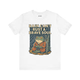 Rain Can’t Rust a Brave Soul – Japanese Ukiyo-e Samurai Frog T-Shirt, Zen Warrior Graphic Tee