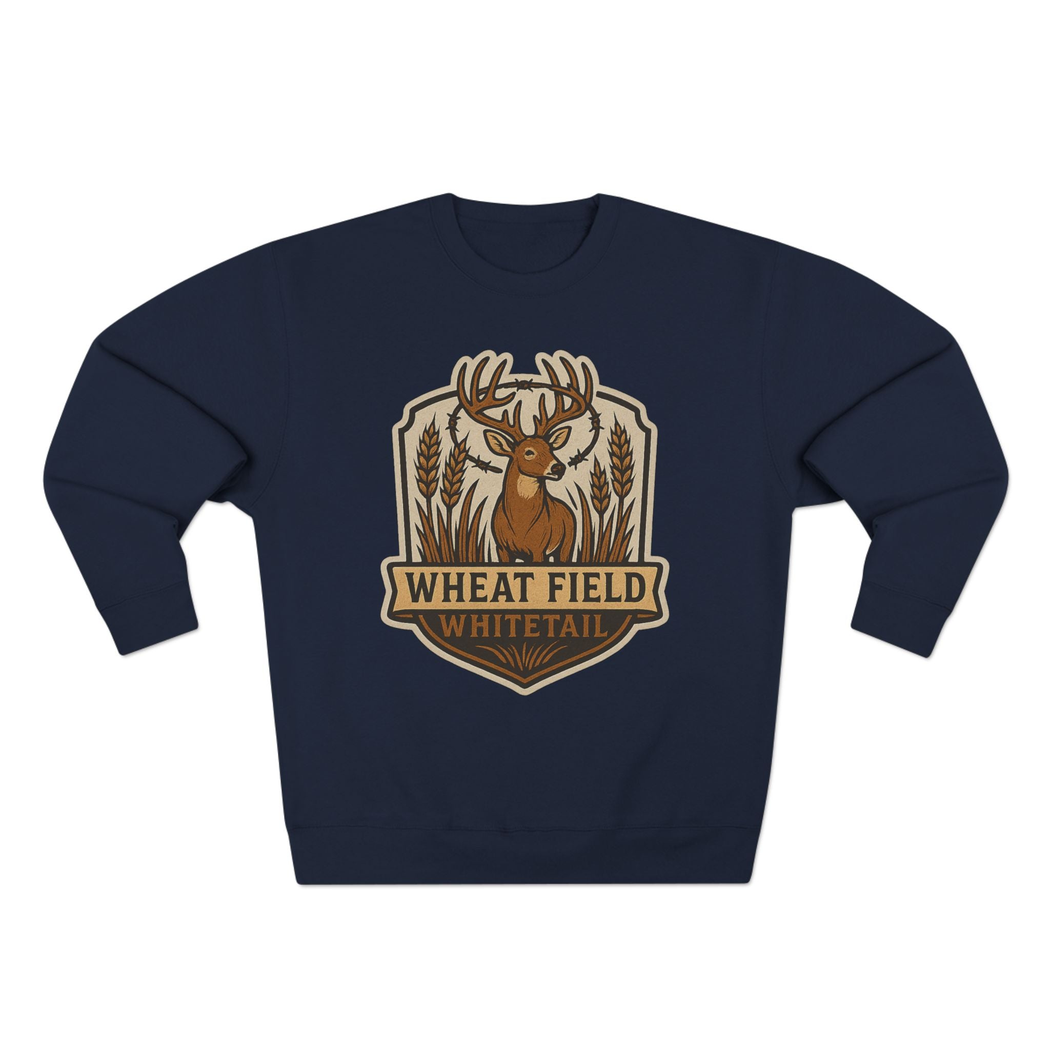 Wheat Field Whitetail Deer Sweatshirt - Unisex Cozy  Crewneck, Fall Fashion, Nature Lover Apparel, Casual Style