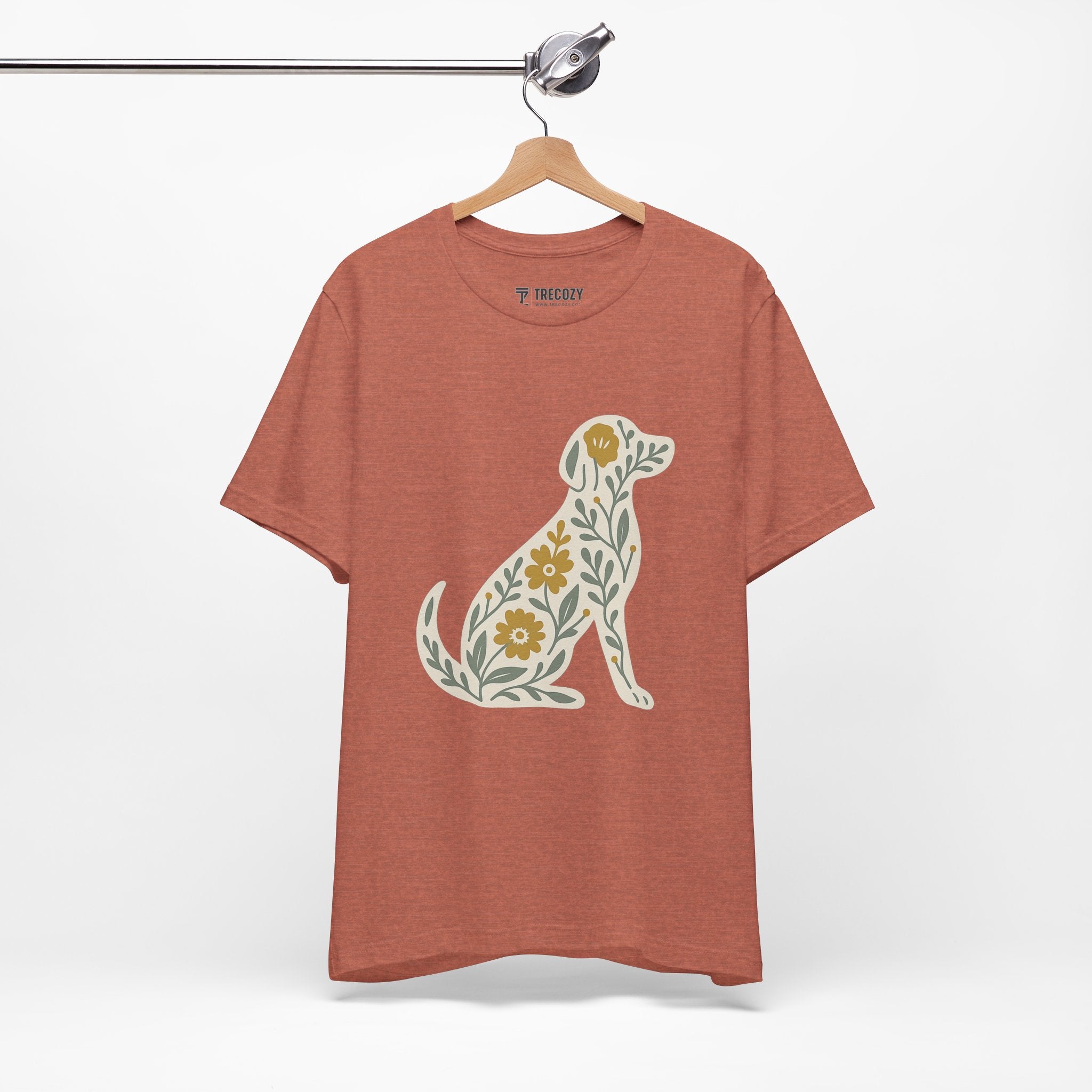 Floral Dog Lover Tee, Pet Shirt, Unisex Animal Tee, Gift for Dog Owners, Eco-Friendly Apparel