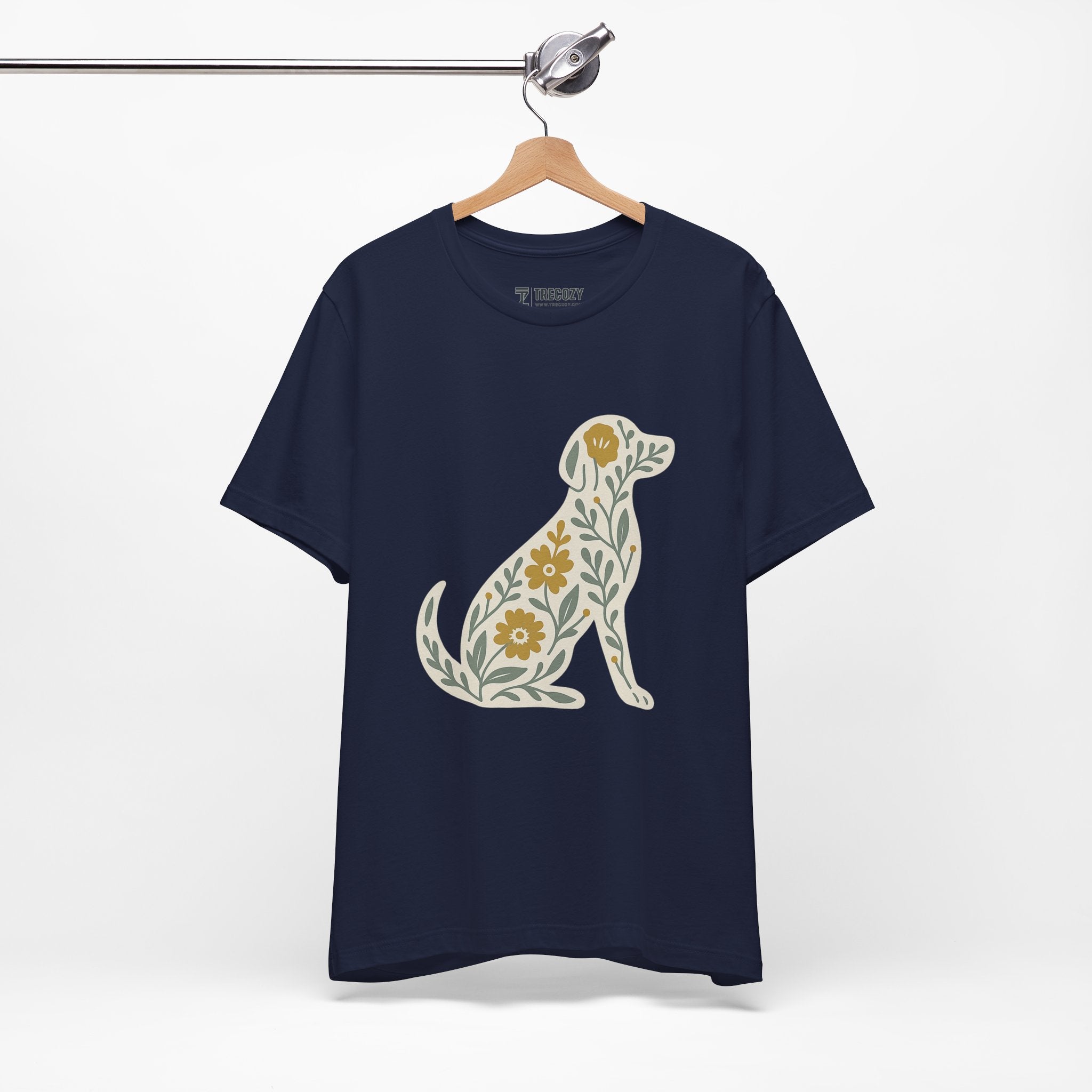 Floral Dog Lover Tee, Pet Shirt, Unisex Animal Tee, Gift for Dog Owners, Eco-Friendly Apparel