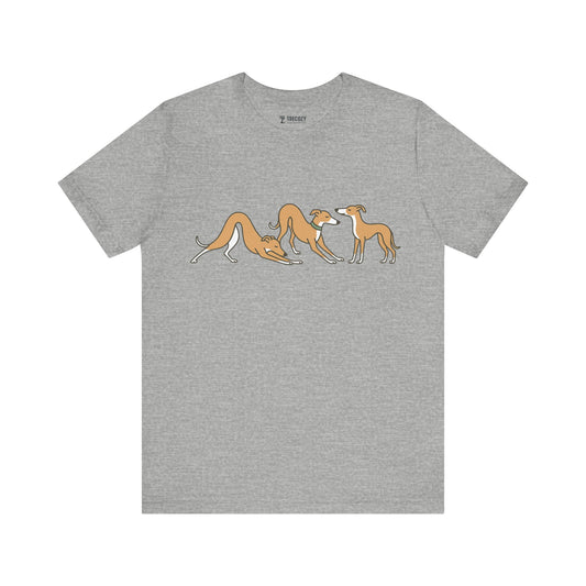 Greyhounds Unisex Jersey Tee - Gone Fishing T-Shirt, Outdoor Enthusiast Gift, Summer Apparel, Casual Wear, Fishing Trip Essentials