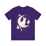 Cat with Crystals Tee, Cozy Cat Lover Shirt, Gift for Pet Owners, Trending Cute Animal Top, Cute Cat Tee