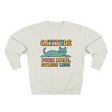 Playful Catitude Sweatshirt - Purr More Stress Less, Pet Lovers Gift, Animal Lover Apparel, Cozy Work from Home Wear, Cat Mom Sweatshirt