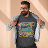 Playful Catitude Sweatshirt - Purr More Stress Less, Pet Lovers Gift, Animal Lover Apparel, Cozy Work from Home Wear, Cat Mom Sweatshirt