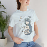 Dreaming Husky Astronaut Tee, Cozy TShirt, Gift for Pet Owners, Trending Cute Animal Top, Cute Dog Tshirt