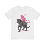 Warrior Monkey & Panther – Bold Tribal-Inspired T-Shirt, Fierce Jungle Duo Graphic Tee, Bold Animal Print Shirt