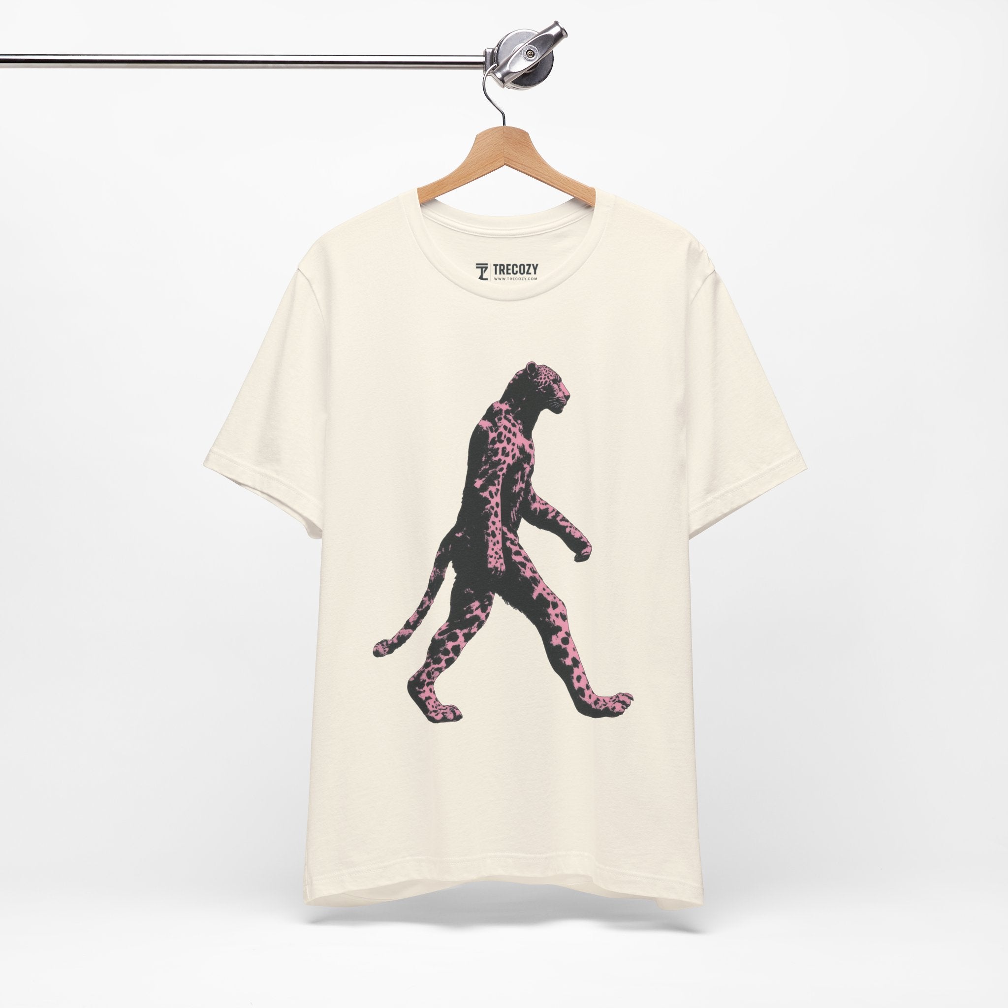 Pink Panthera Walk – Bold Leopard-Inspired T-Shirt, Fierce Urban Jungle Graphic Tee, Bold Animal Print Shirt