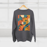 Colorful Cat Unisex Crewneck Sweatshirt, Cat Lover Gift, Cozy Sweater for Pet Owners, Cute Animal Apparel, Perfect for Birthdays, Holidays