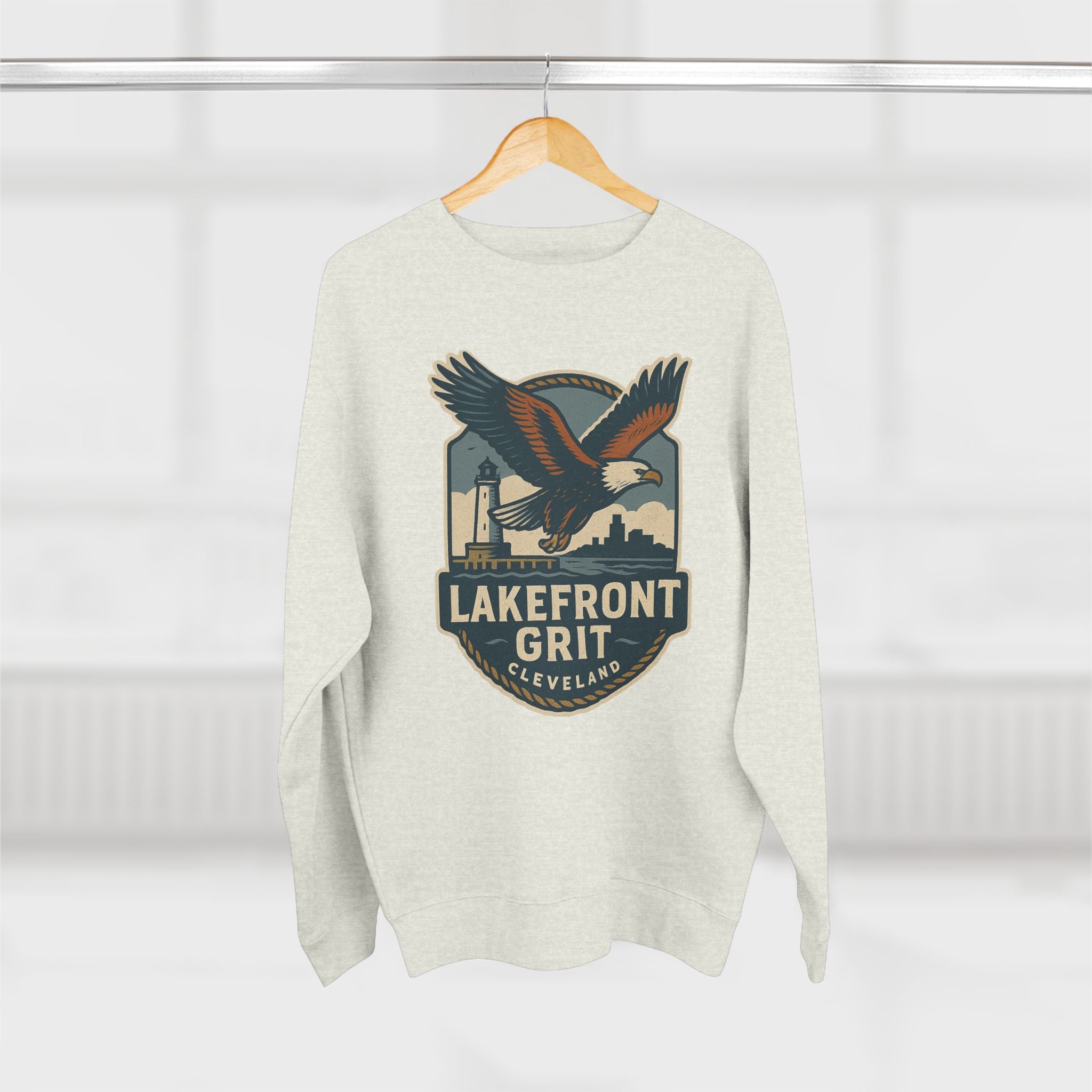 Cleveland Lakefront Grit Sweatshirt, Cozy Casual Wear for Nature Lovers, Perfect Gift for Fall, Unisex Crewneck