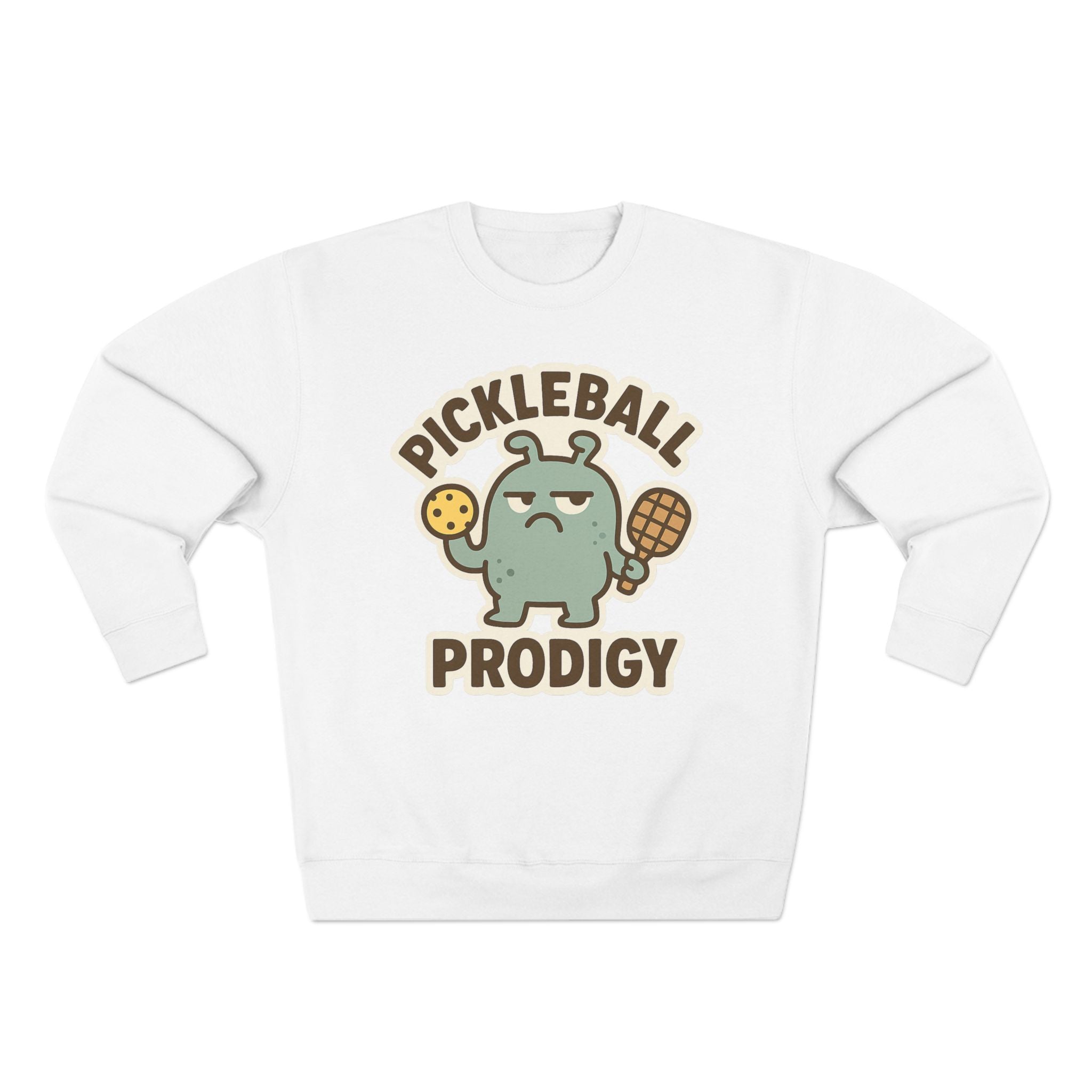 Pickleball Prodigy Unisex Crewneck Sweatshirt, Funny Pickleball Gift for Players, Sports Sweatshirt for Kids and Adults