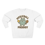 Pickleball Prodigy Unisex Crewneck Sweatshirt, Funny Pickleball Gift for Players, Sports Sweatshirt for Kids and Adults