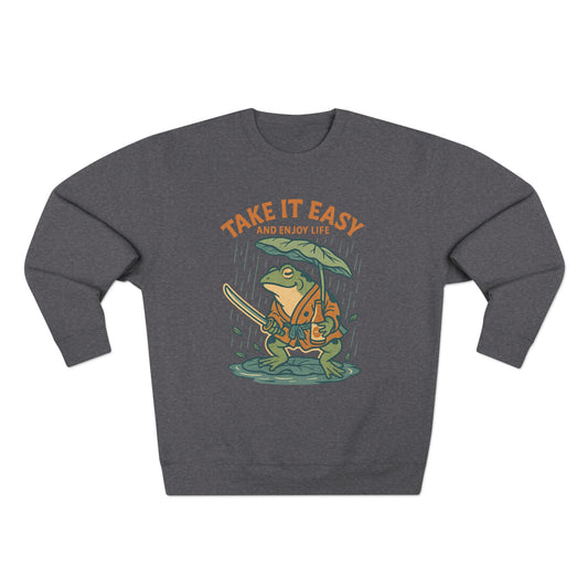 Ukiyo-e Anime Frog Sweatshirt - Unisex Cozy Crewneck, Fall Fashion, Halloween Gift, Nature Lover Apparel, Casual Style