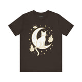 Cat with Crystals Tee, Cozy Cat Lover Shirt, Gift for Pet Owners, Trending Cute Animal Top, Cute Cat Tee