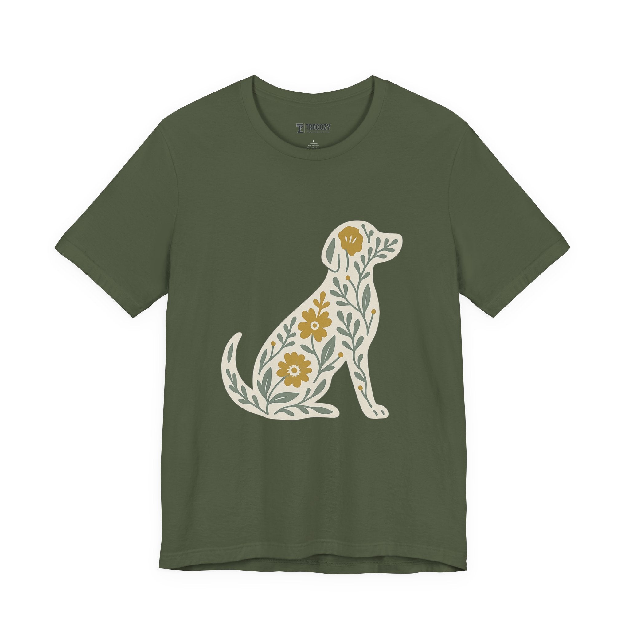Floral Dog Lover Tee, Pet Shirt, Unisex Animal Tee, Gift for Dog Owners, Eco-Friendly Apparel
