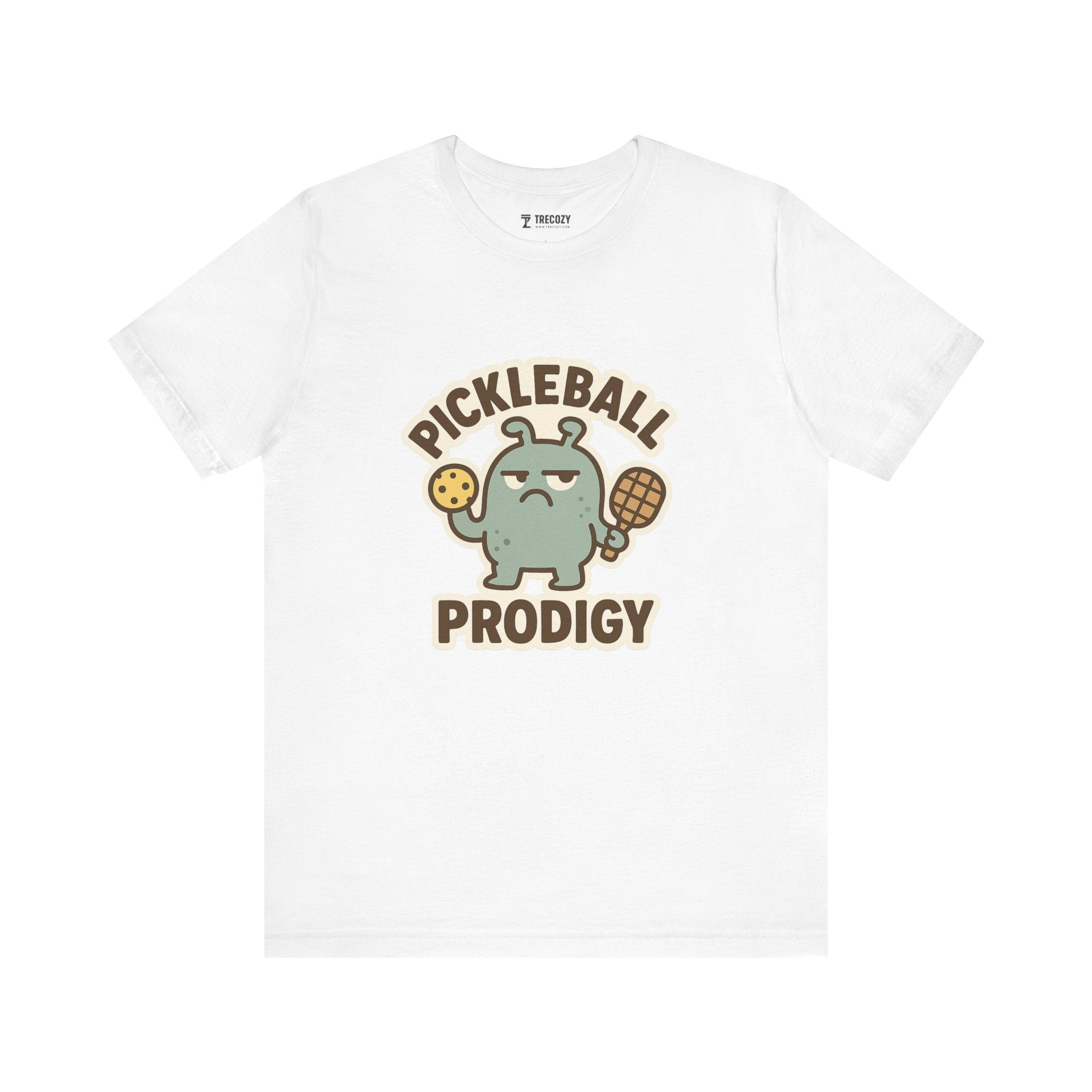Pickleball Prodigy – Funny Pickleball Monster T-Shirt, Quirky Sports Cartoon Graphic Tee