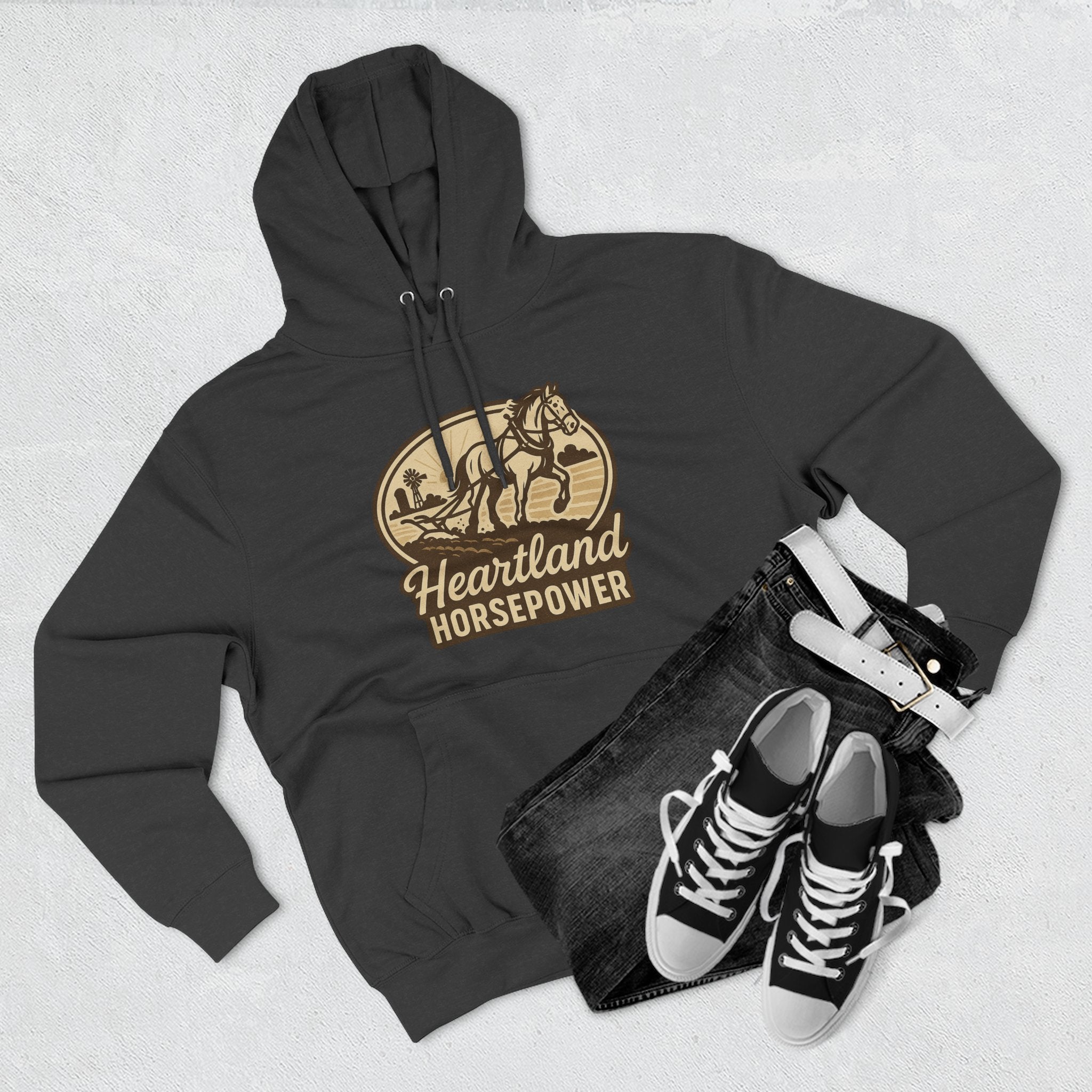 Heartland Horse Power Hoodie: Cozy, Casual Sweatshirt for Outdoor Enthusiasts, Fall Fashion, Gift for Nature Lovers, Adventure Wear, Weekend Vibes