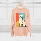 Modern Art Cat Unisex Crewneck Sweatshirt, Cat Lover Gift, Cozy Sweater for Pet Owners, Cute Animal Apparel, Perfect for Birthdays, Holidays