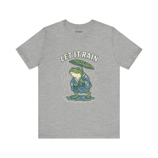 Ukyo-e Double Frog Tee - Let It Rain Happy, Ukyo-e Cozy TShirt, Gift, Trending Cute Animal Top, Cute Frog Tshirt