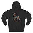 Geometric German Shepherd Signature Fleece Hoodie with Back Print - Pet Parent Gift, Cozy Dog Hoodies, Animal Lover Wardrobe, Comfortable Hooded Sweatshirt Musthaves