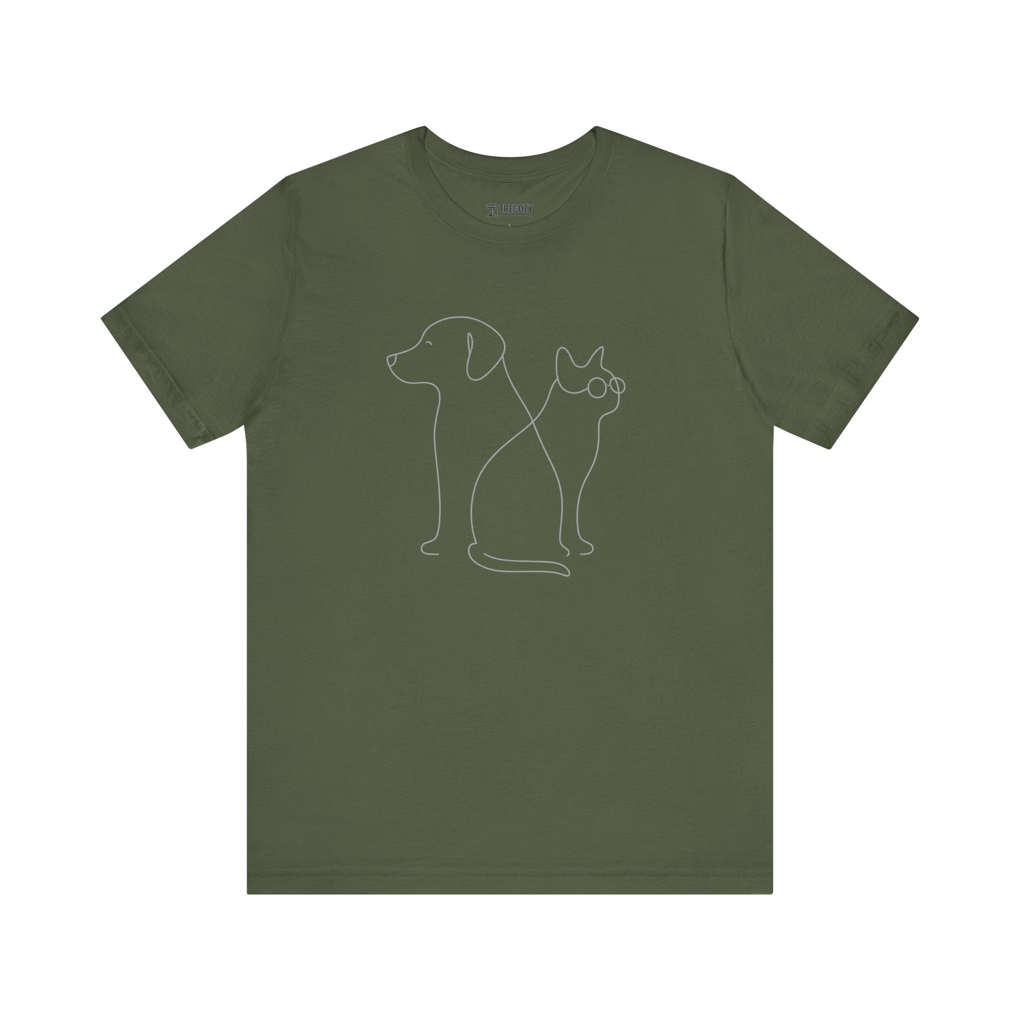 Cute Pet Outline Unisex Tee, Dog Lover Gift, Cat Mom Shirt, Animal Lover Apparel, Everyday Casual Wear, Animal Adoption Awareness