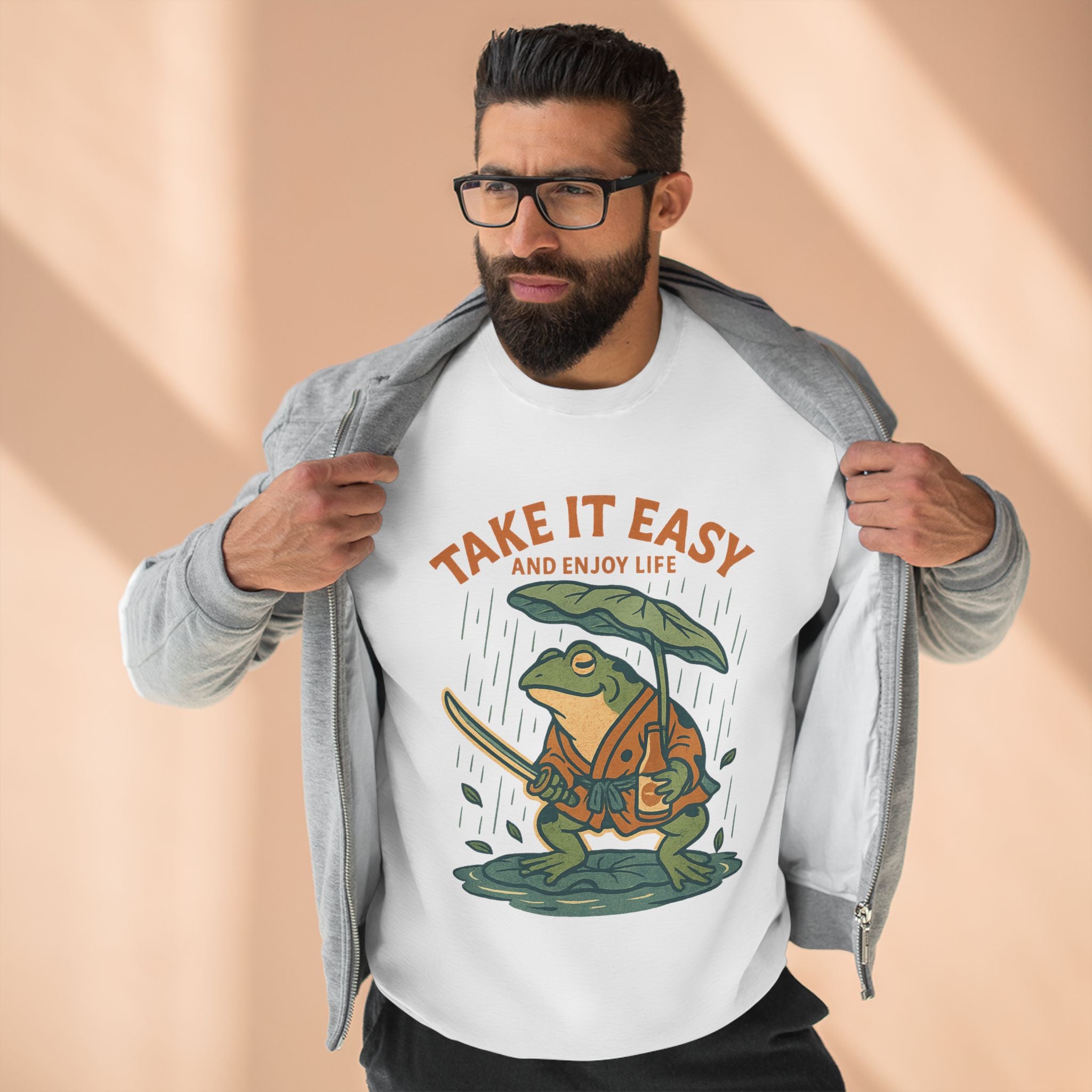 Ukiyo-e Anime Frog Sweatshirt - Unisex Cozy Crewneck, Fall Fashion, Halloween Gift, Nature Lover Apparel, Casual Style