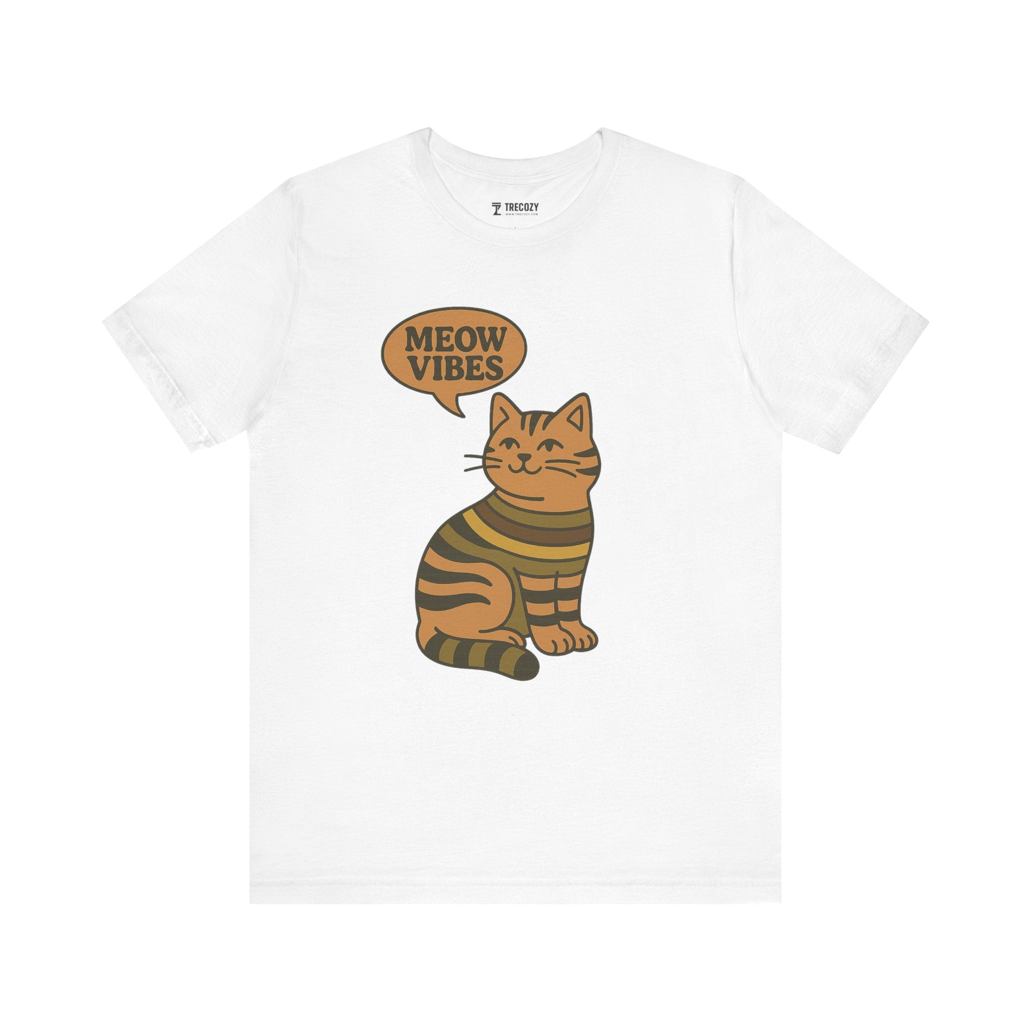 Meow Vibes Cat Tee, Cozy Cat Lover Shirt, Gift for Pet Owners, Trending Cute Animal Top, Nature Inspired Fashion