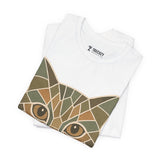 Geometric Cat Tee, Cozy TShirt, Gift for Pet Owners, Trending Cute Animal Top, Cute Cat Tshirt