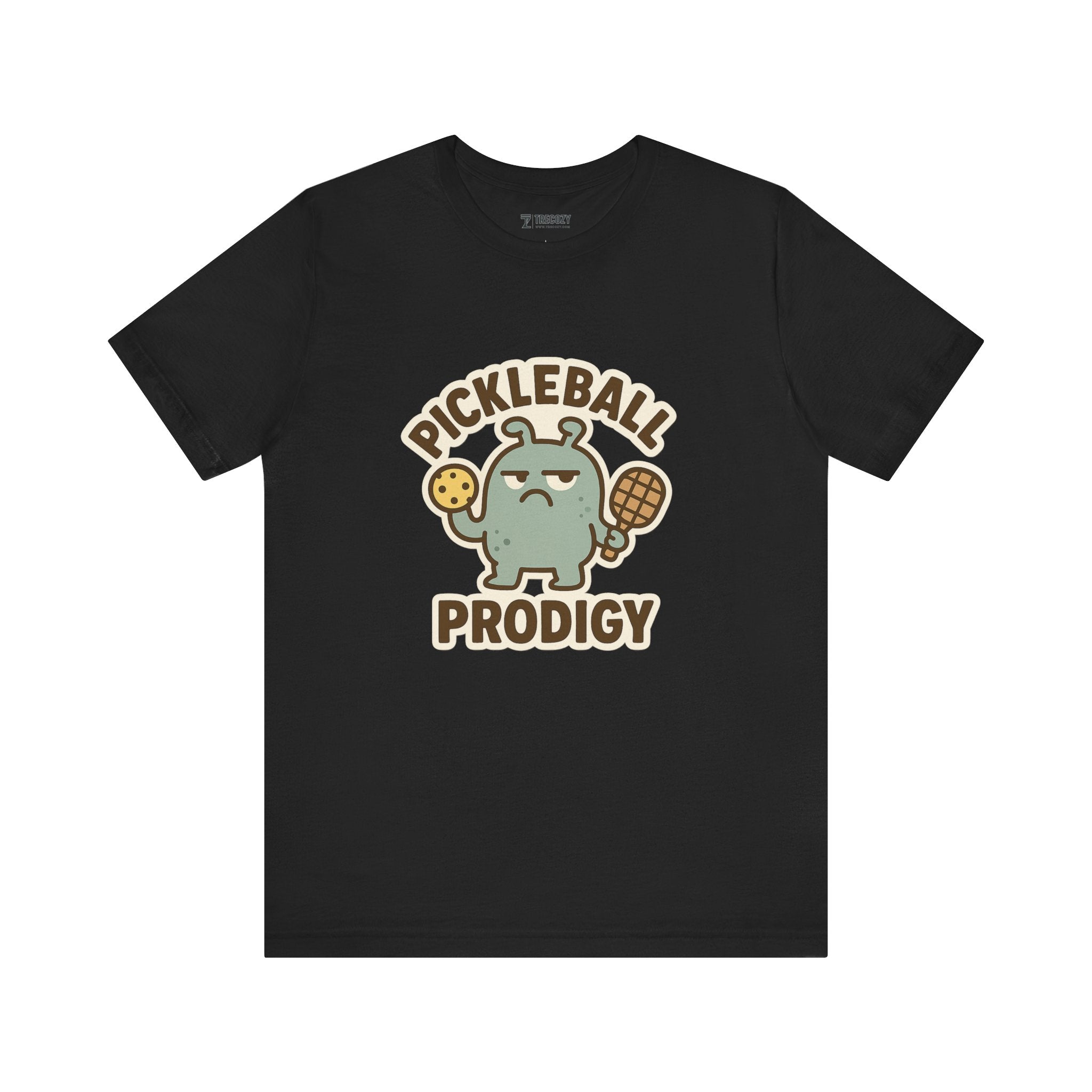 Pickleball Prodigy – Funny Pickleball Monster T-Shirt, Quirky Sports Cartoon Graphic Tee